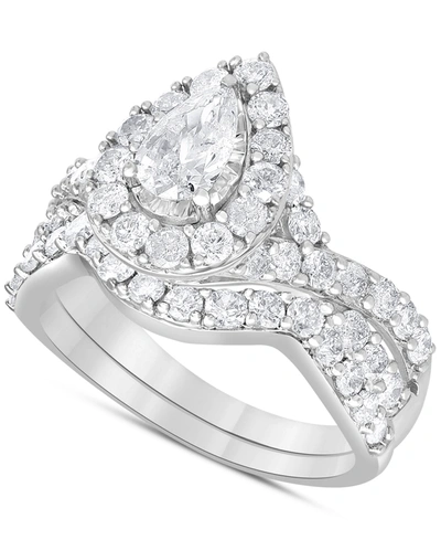 Macy's Diamond Pear Bridal Set (2 Ct. T.w.) In 14k White Gold
