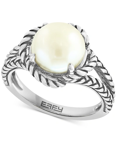 Effy Collection Effy Freshwater Pearl (9mm) Rope-style Ring In Sterling Silver
