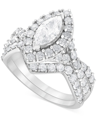 Macy's Diamond Marquise Bridal Set (2 Ct. T.w.) In 14k White Gold