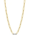 Effy Collection Effy Diamond Paperclip 18" Statement Necklace (1/2 Ct. T.w.) In 14k Two-tone Gold In Two Tone