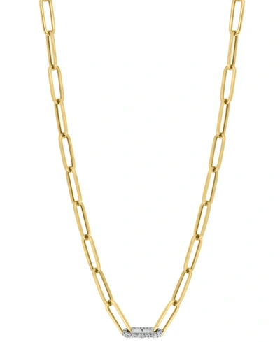 Effy Collection Effy Diamond Paperclip 18" Statement Necklace (1/2 Ct. T.w.) In 14k Two-tone Gold In Two Tone