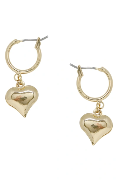 Ettika Gold Huggie Heart Hoop Earrings