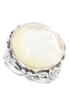 SAMUEL B. SAMUEL B. STERLING SILVER FILIGREE ROUND MOTHER-OF-PEARL RING