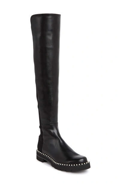 Stuart Weitzman 5050 Faux Pearl Tall Boot In Black