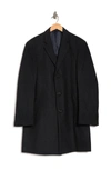 Hart Schaffner Marx Handover Wool Blend Topcoat In Charcoal