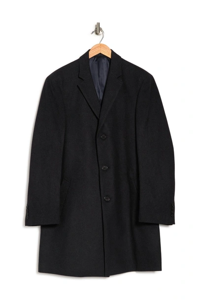 Hart Schaffner Marx Handover Wool Blend Topcoat In Charcoal