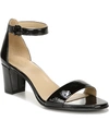 Naturalizer Vera Ankle Strap Sandals Women's Shoes In Black Patent Leather