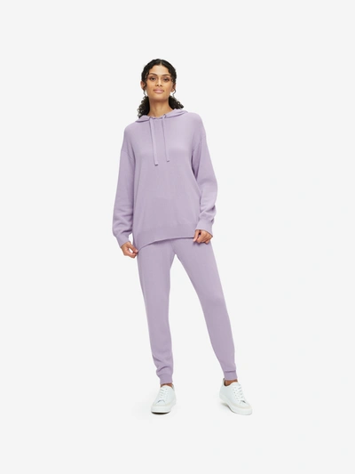 Derek Rose Women's Relaxed Pullover Hoodie Daphne Cashmere Lilac