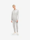 DEREK ROSE DEREK ROSE WOMEN'S RELAXED PULLOVER HOODIE DAPHNE CASHMERE SILVER,1514-DAPH001SIL