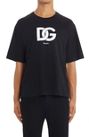 Dolce & Gabbana Cotton T-shirt With Dg Logo Print In Black