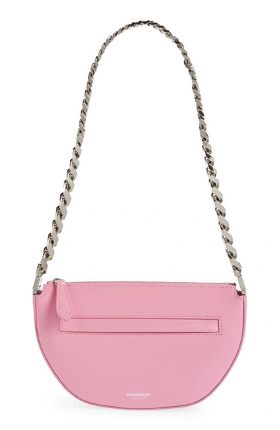 Burberry Mini Olympia Chain Leather Shoulder Bag In Primrose Pink