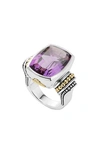 Lagos 'caviar Color' Large Semiprecious Stone Ring In Amethyst