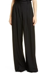 Nili Lotan Valentin Pleated Wool-twill Straight-leg Pants In Black