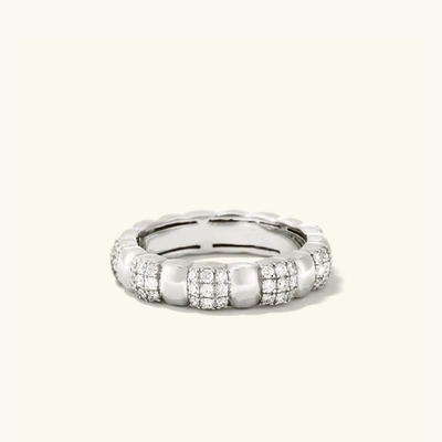 Mejuri Pave Diamond Soft Charlotte Ring White Gold In Silver