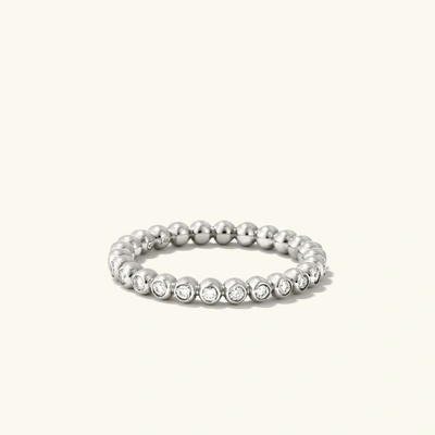 Mejuri Bold Beaded Diamond Eternity Ring White Gold In Silver