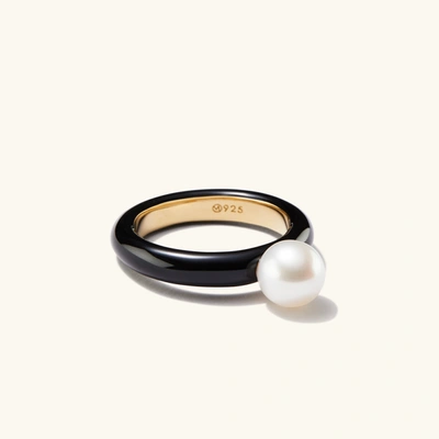 Mejuri Contrast Pearl Ring In Vermeil