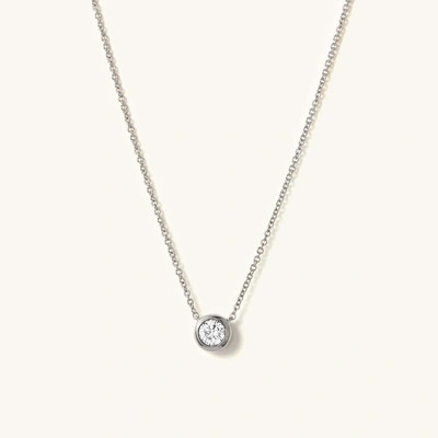Mejuri Large Diamond Necklace White Gold In Silver