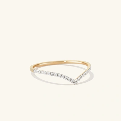 Mejuri Pave Diamond Wishbone Ring In White