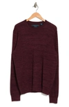 Perry Ellis Textured Space Dye Crew Neck Sweater In Port