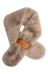 Marcus Adler Faux Fur Collar Scarf In Taupe
