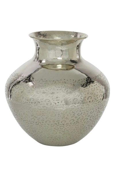 Willow Row Silver Aluminum Contemporary Vase