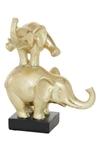 WILLOW ROW GOLD POLYSTONE CONTEMPORARY ELEPHANT SCULPTURE