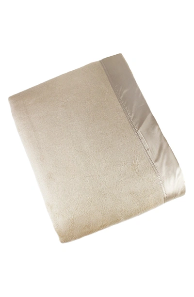 Melange Home Plaza Silk Blanket In Taupe