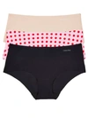 Calvin Klein Invisibles Hipster 3-pack In Nude,grid Dot,black