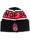 Vision Of Super Appliquéd Jacquard-knit Beanie In Black