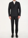 Tonello Double-breasted Tailored Suit In Grey