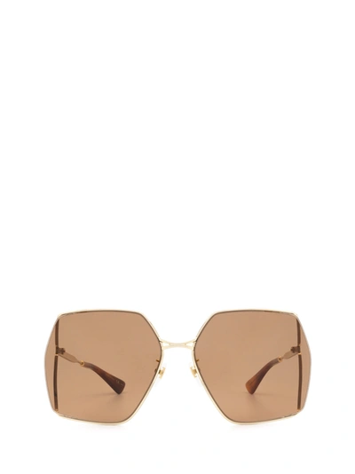 Gucci Gg0817s Gold Sunglasses In .
