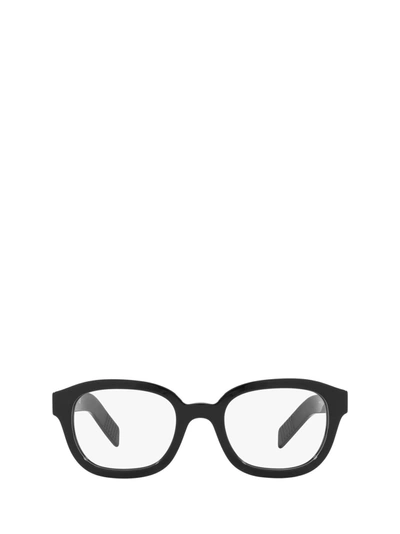 Prada Square Mens Eyeglasses Pr09vvf-1bo1o1-52 In Black
