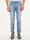 DOLCE & GABBANA SKINNY JEANS WITH RIPS