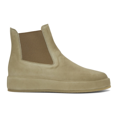 Fear Of God Taupe Leather Wrapped Chelsea Boots In 225taupe