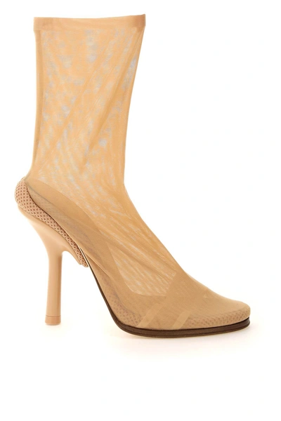 Burberry Sock-style Stretch Ankle Boots In Neutrals