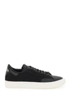 Heron Preston Canvas Low Top Sneakers With Leather Detail In Black