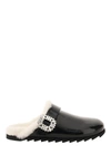 Roger Vivier Viv Crystal-embellished Shearling-lined Patent-leather Clogs In Mixed Colours