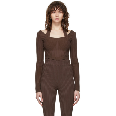 Adamo Brown Layered Bodysuit In 003 Nude