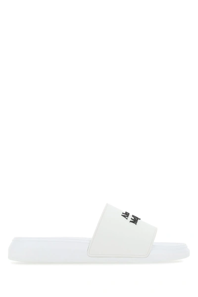 ALEXANDER MCQUEEN ALEXANDER MCQUEEN WHITE RUBBER SLIPPERS