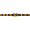 Valentino Garavani Black Vlogo Rockstud Leather Belt