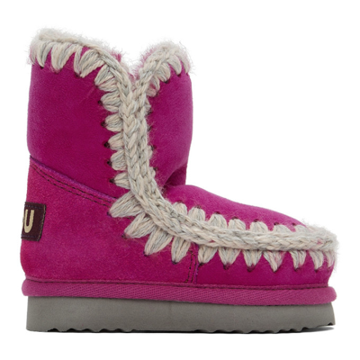 Mou Baby Pink Suede Ankle Boots In Cyc Pink