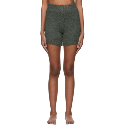 Skims Grey Cozy Knit Boy Shorts In Juniper