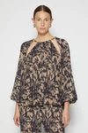 Pre-spring 2022 Ready-to-wear Lilah Chiffon Top In Midnight Leafy Floral