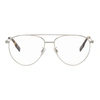 MCQ BY ALEXANDER MCQUEEN SILVER METAL PILOT GLASSES