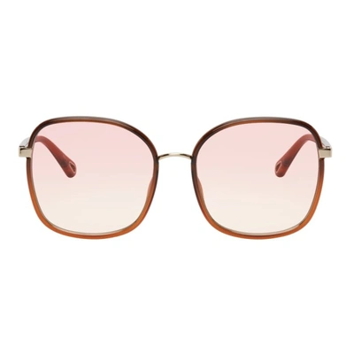 Chloé Franky Square Sunglasses In Brown