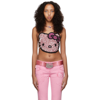 Blumarine Ssense Exclusive Pink Hello Kitty Edition Embroidered