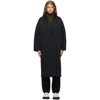 Max Mara Madame2 Technical Jersey Double-breasted Coat In Black