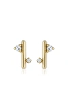 WHITE/SPACE ANDROMEDA 14K YELLOW GOLD DIAMOND EARRINGS