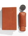 Shinola Men's Leather Humidor Cigar Set, Boxed