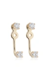 WHITE/SPACE 14K YELLOW GOLD DIAMOND FLOATER EARRINGS